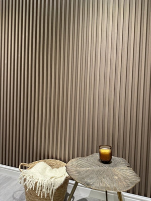 DBS Bathrooms Light Walnut Slat Wall Panel Large Slat 150mm x 2600mm