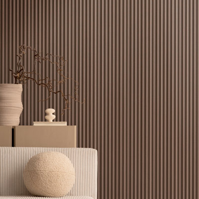 DBS Bathrooms Light Walnut Slat Wall Panel Small Slat 150mm x 2600mm