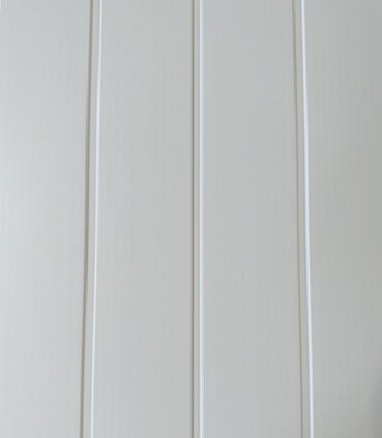 DBS Bathrooms Matt White Twin Embedded 8mm PVC Bathroom Ceiling Panels Pack of 6 (3.9Sqm)
