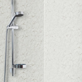 DBS Bathrooms White Marble PVC Shower Wall Panel 1m