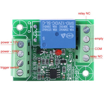 DC 12V Single Channel Bistable Circuit Trigger Switch Relay Control Module