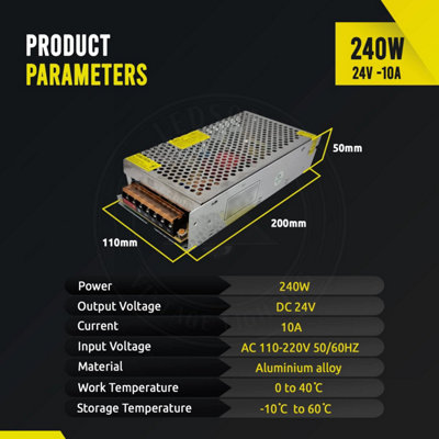 DC 24V 240W Universal Regulated Switching Power Supply Converter AC 110 ...