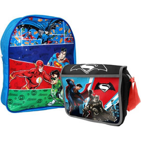DC Batman v's Superman Insulated Lunch Bag with Justice League Junior Backpack