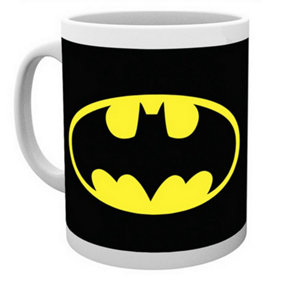 DC Comics Batman Official Logo Design Ceramic Mug Black/Yellow/White (One Size)