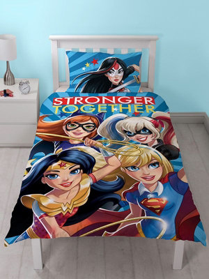 DC Super Hero Girls Single Duvet Cover and Pillowcase Set