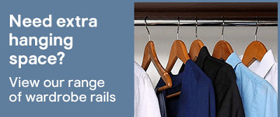 need extra hanging space? view our range of wardrobe rails