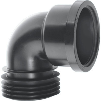DC90 BL Black 4inch /110mm 90 degree Drain Connector with Boss