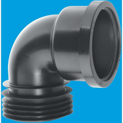 DC90 BL Black 4inch /110mm 90 degree Drain Connector with Boss