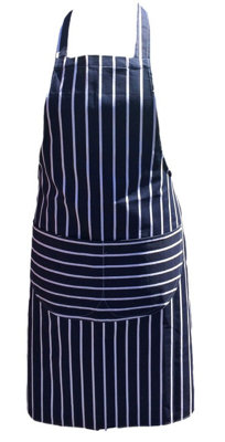 DCS Blue Chefs Apron Professional Quality Butchers Kitchen Cooks Restaurant Bistro BBQ School College Double POCKETS 100% Cotton