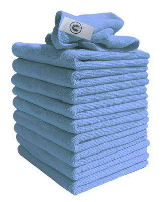 DCS Microfibre Cloth, Blue, 10-Pack, Large Size: 40x40cm. Super Soft, Streak-Free. Kitchen, Bathrooms, Surfaces, Car.