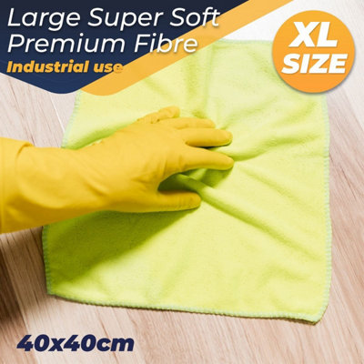 DCS Microfibre Cloth, Blue, 10-Pack, Large Size: 40x40cm. Super Soft, Streak-Free. Kitchen, Bathrooms, Surfaces, Car.