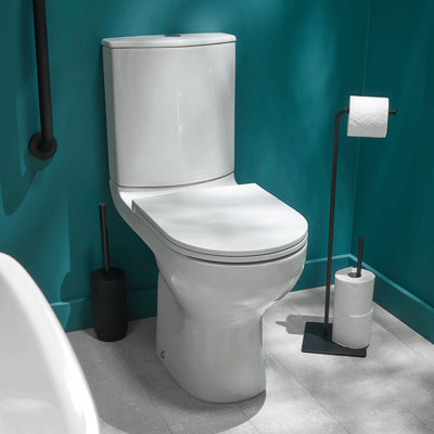 Image of a white comfort height toilet.