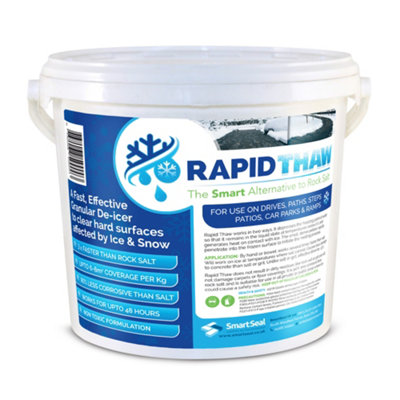 De Icer (Rapid Thaw), Snow Melt & Snow De-Icer for Driveways, Paths & Patios, Ice Melter, Stronger Than Rock Salt, 10kg
