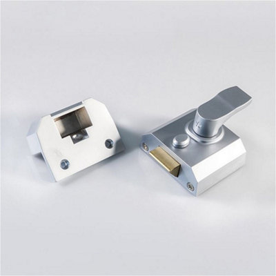 Deadlocking Rim Cylinder Nightlatch 40mm Satin Chrome Door Security Lock