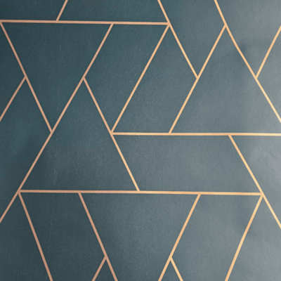 Debona Apex Lines Black & Copper Geometric Wallpaper 5024 | DIY at B&Q