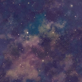 Debona Astral Multi Wallpaper Clouds Space Galaxy Nebula Stars Purple Blue Pink