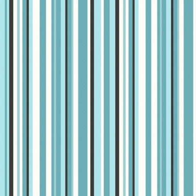 Debona Barcode Stripe Teal & Silver Wallpaper 10003