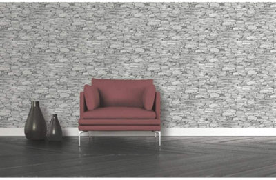 Debona Brick Effect Grey Wallpaper 1283