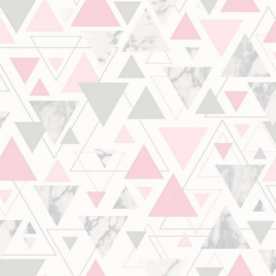 Debona Chantilly Geometric Pink Wallpaper 5013