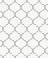 Debona Crystal Trellis White Wallpaper 8896