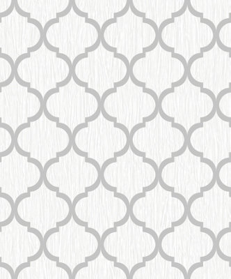 Debona Crystal Trellis White Wallpaper 8896