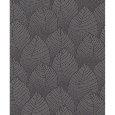 Debona Fabric Touch Vinyl Geometric Trellis Wallpaper Charcoal ON3001