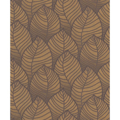 Charleston Feather wallpaper in black & gold