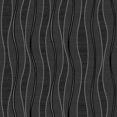 Debona Glitter Wave Black Silver Wallpaper Textured Embossed Glamorous