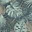 Debona Laguna Tropical Wallpaper Vinyl Green Gold Glitter Palm Leaf Jungle 6370