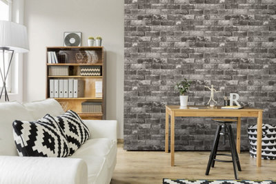 Debona Luxury Rustic Brick Grey Wallpaper 6753
