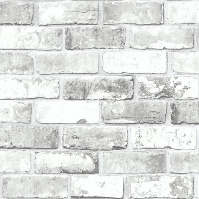 Debona Luxury Rustic Brick White Wallpaper 6751