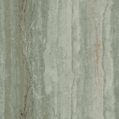 Debona Vertical Marble Green Wallpaper Metallic Silver Effect Textured Modern