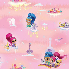 Debona Wallpaper - Official Shimmer & Shine - Pink Princess - Kids / Girls Room WL-WP4-SHI-SHI-12