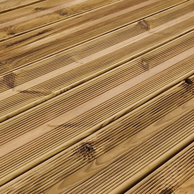 Deck Boards Softwood Green (Wide) Smooth, Reeded and flat on Reverse 28x145mm Single Piece 3.0m