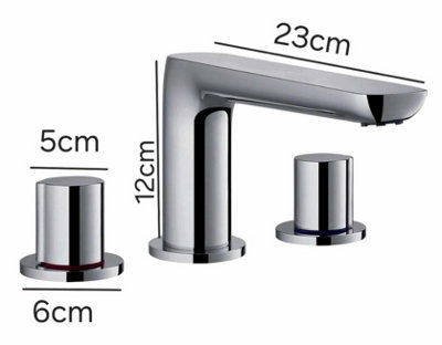 Deck Mounted 3 Hole Bath Filler Tap Chrome