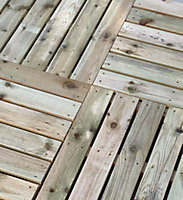 Deck Tile (Decking) (L) 500mm (W) 500mm (T) 28mm Pressure Treated Wooden Decking Tile