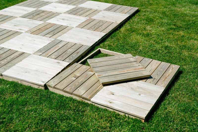 Deck Tiles 2m (8 Tiles Pack) - Timber - L4 x W50 x H4 cm