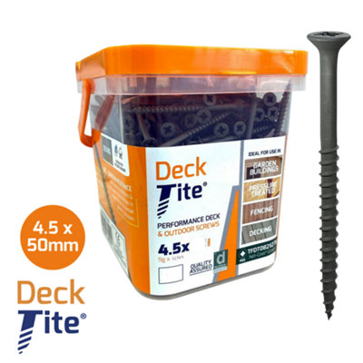 DECK-TITE 4.5mm x 63mm PZ Countersunk Thread Cutting Decking Screws ...