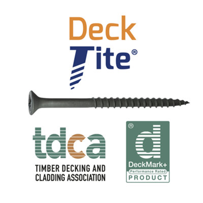 DECK-TITE 4.5mm x 63mm PZ Countersunk Thread Cutting Decking Screws ...