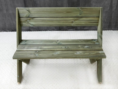 DeckFusion wooden garden bench (natural finish)
