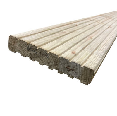 Decking Board 2.4m (143x25mm) fully treated (pack of 5)