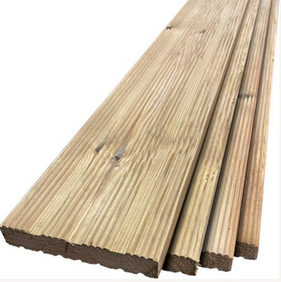 Decking Board ( mini ribbed )  143mm(W) x 25mm(T) x 2400mm(L) Pack of 10