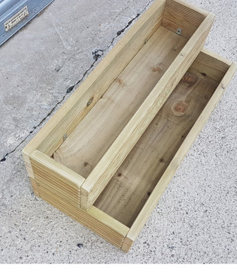 Decking Garden Trough L Shaped, 2 Tiered, 80cm long x 35cm wide x 29cm high