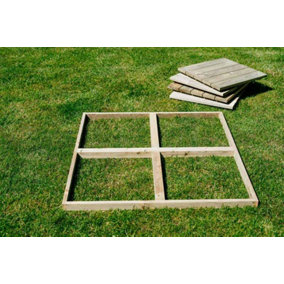 Decking Kit 10m (10 Frames and 40 Tiles) - Timber - L6.5 x W6.5 x H100 cm