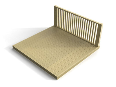 Decking kit with one side balustrade, (W) 1.8m x (L) 1.8m