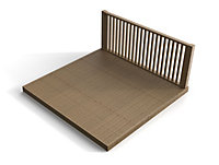 Decking kit with one side balustrade, (W) 2.4m x (L) 2.4m, Rustic brown finish