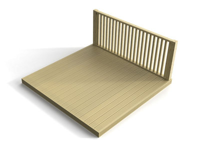 Decking kit with one side balustrade, (W) 2.4m x (L) 2.4m