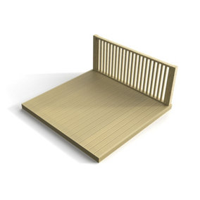 Decking kit with one side balustrade, (W) 3.6m x (L) 3.6m