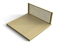 Decking kit with one side balustrade, (W) 3m x (L) 3m
