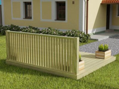 Decking kit with one side balustrade, (W) 4.2m x (L) 4.2m